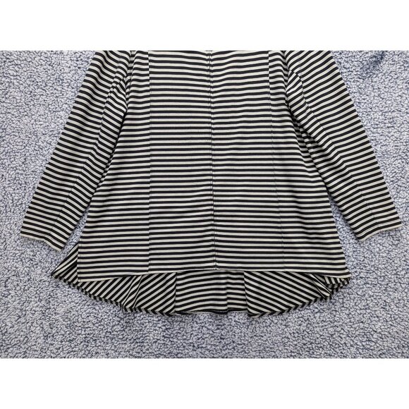 Soft Surroundings Calista Zip Up Cardigan Jacket Size 1X Zip Up Stripe Knit Gray - Picture 5 of 13